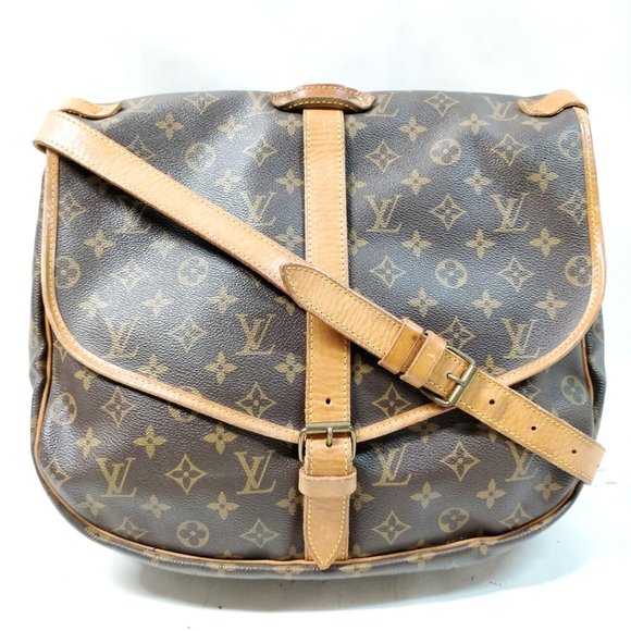 Louis Vuitton LV Shoulder Bag Saumur 35 Browns Monogram - Picture 1 of 9